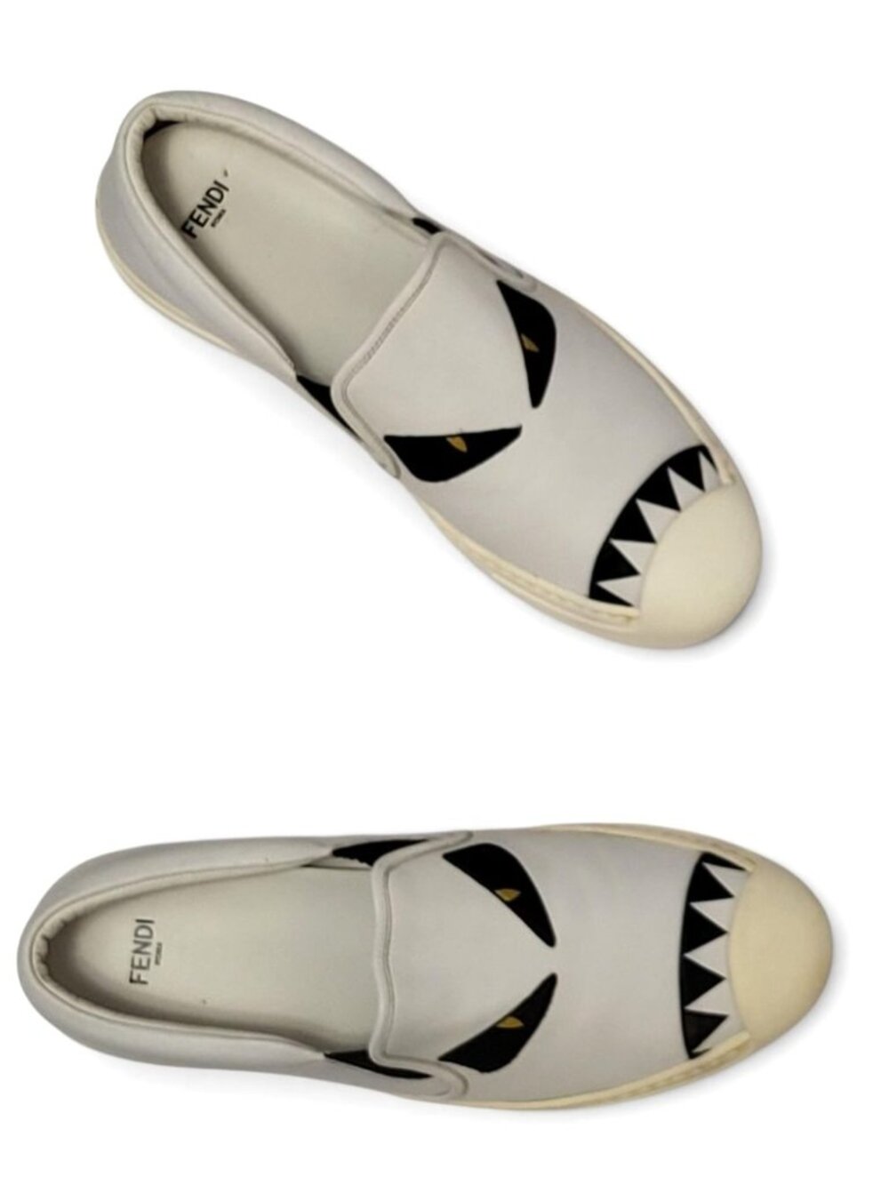 FENDI Bag Bugs Monster Eyes Leather Slip On Sneakers - Picture 17 of 17